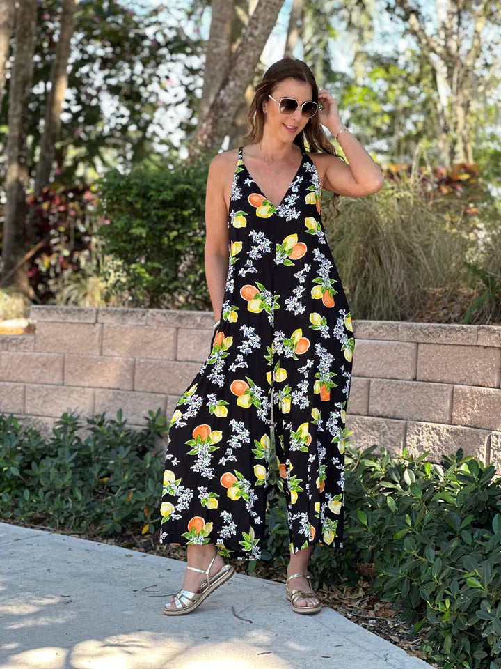 Azure Jumpsuit Lemon Black