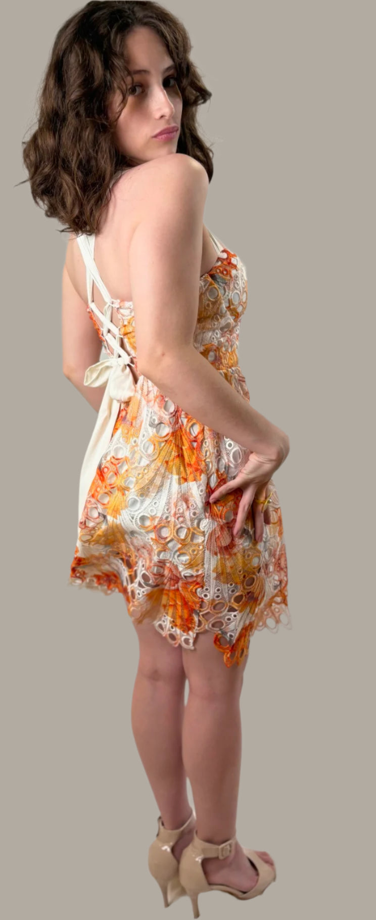 Print Crochet Fashion Dress