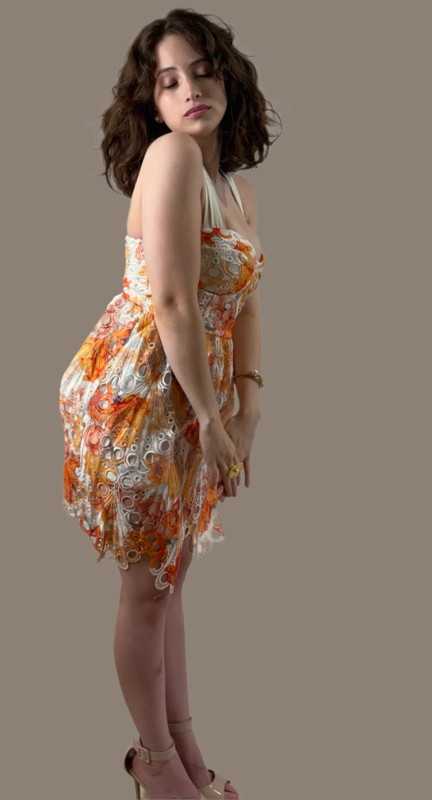Print Crochet Fashion Dress