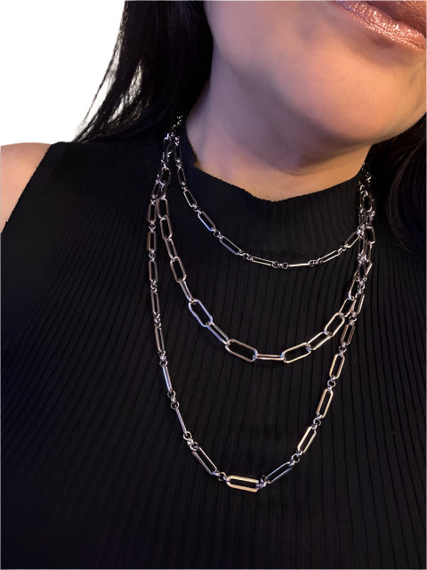 Collar Plateado en capas