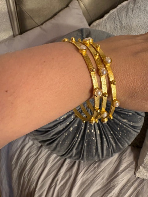 Pulseras doradas con perlas Joyeria Turca