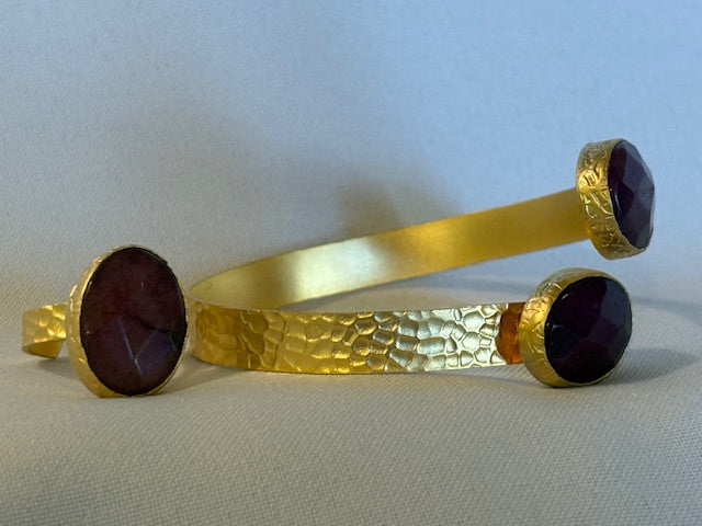 Magenta Gold Ring and Bracelet